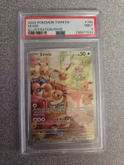 Eevee 188/167 Illustration Rare PSA 9 Pokemon TCG SV06 Twilight Masquerade - Image 1