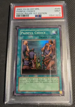 Yugioh Painful Choice MRL-049 1st Edition Super Rare PSA 9 Mint! - Image 1