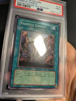 Yugioh Painful Choice MRL-049 1st Edition Super Rare PSA 9 Mint! - Image 3