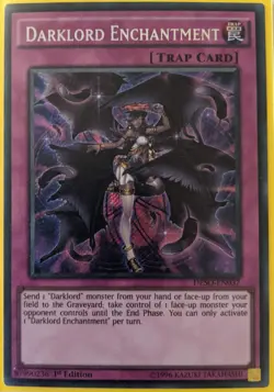 YuGiOh Darklord Enchantment Secret Rare 1st Edition DESO-EN037 NM - Image 1