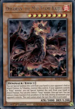 Dogoran, The Mad Flame Kaiju - Silver Ultra Rare 1st Ed BLC1-EN033 - NM - YuGiOh - Image 1
