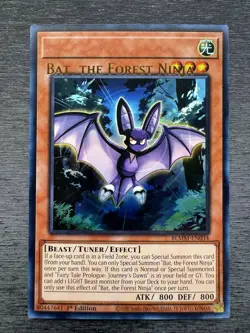 YuGiOh! Bat, The Forest Ninja BLMM - Error Misprint Name Shift 1st Edition NM - Image 2