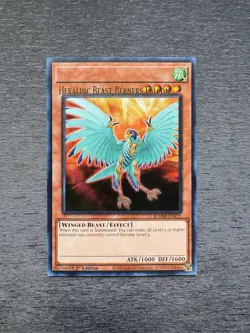 YuGiOh! Heraldic Beast Berners Falcon BLMM - Error Misprint Name Shift 1st Ed NM - Image 1