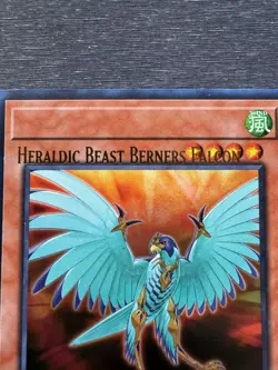 YuGiOh! Heraldic Beast Berners Falcon BLMM - Error Misprint Name Shift 1st Ed NM - Image 3