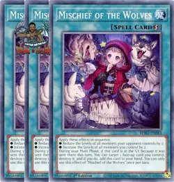 Yugioh! 3x Mischief of the Wolves BPRO-EN083 Common 1st Ed NM - Image 1