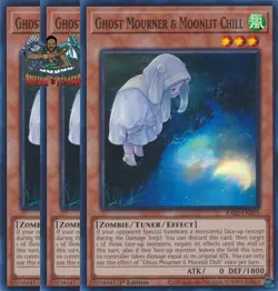 Yugioh! 3x Ghost Mourner & Moonlit Chill Alt Art RA02-EN015 Super Rare 1st Ed NM - Image 1