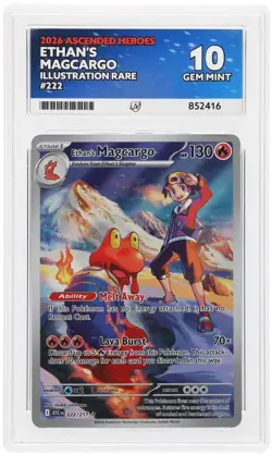 Ethan’s Magcargo 222/217 Ascended Heroes ACE 10 (Perfect Subgrades) Pokemon Card - Image 3