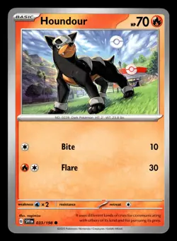 Pokemon TCG: Scarlet & Violet Base Set Trading Card - Houndour - 033/198 - Image 1