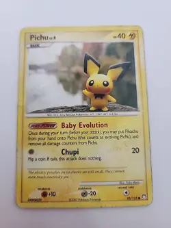 Pokemon TCG Pichu Card 93/123 Diamond & Pearl Mysterious Treasures 2007 - Image 1