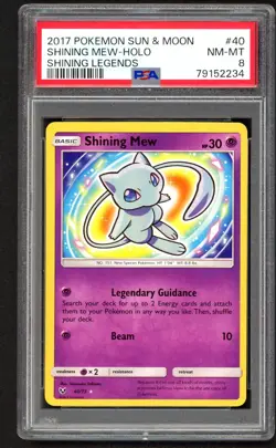 Pokemon Cards - PSA 8 Shining Mew 40/73 - Shining Legends Holo - NM-MT - Image 1
