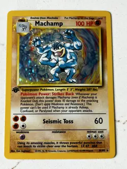 Machamp Holo 8/102 1st Edition 1999 Pokemon Card TCG NP - Image 1