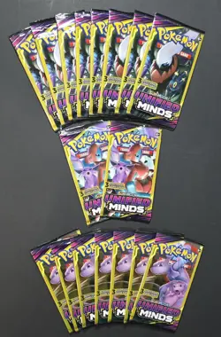 Pokemon TCG: Sun & Moon - Unified Minds (3 Card Pack) Lot Of 17 Packs - Sealed! - Image 1
