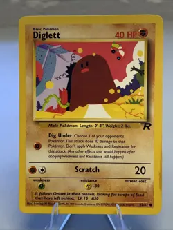 🔥 Diglett 52/82 | Unlimited Non Holo MP | Team Rocket Vintage Pokemon Card - Image 1