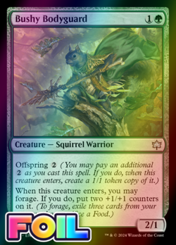 x1 Bushy Bodyguard BLB Bloomburrow MTG 166 FOIL UNCOMMON M/NM 1x - Image 1