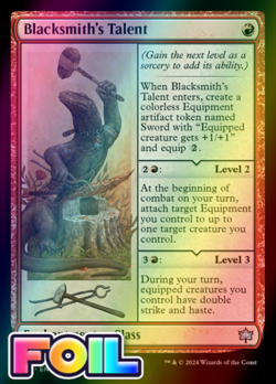 x1 Blacksmith's Talent BLB Bloomburrow MTG 125 FOIL UNCOMMON M/NM 1x - Image 1