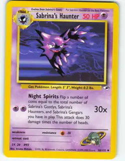 Sabrina's Haunter - 58/132 Gym Heroes - Pokemon TCG - 2000 - Image 1