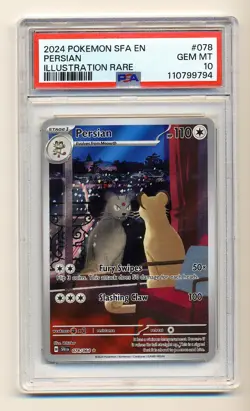 PSA 10 Persian 078/064 Pokemon Scarlet Violet Shrouded Fable Illustration Rare - Image 1