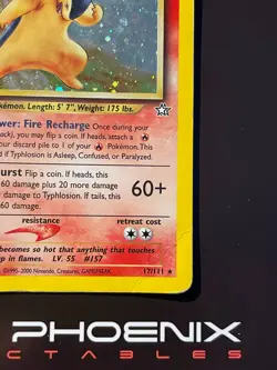 Rising Phoenix Pokemon - Typhlosion 17/111 1Ed Neo Genesis Holo Ita Played #0870 - Image 5