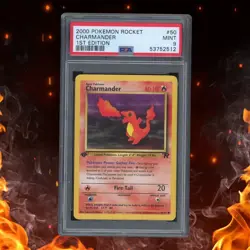 Pokemon Team Rocket CHARMANDER 50/82 1st Edition PSA 9 - Image 1