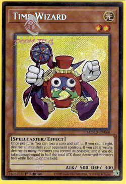 Yugioh! Time Wizard MZMU-EN060 (Secret Rare) 1st Ed - Image 1