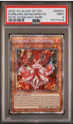 PSA 9 MINT Kurikara Divincarnate, POTE-EN031, Starlight Rare, 1st Edition Yugioh - Image 1