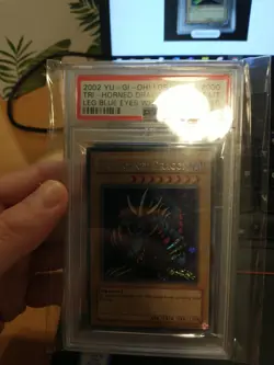 Yugioh Tri-Horned Dragon Secret Rare Unl Ed LOB-000 Reprint PSA 10 Gem mint - Image 1