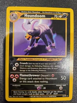 Pokemon TCG English Card Neo Discovery 1st edition Houndoom 23/75 Non-Holo Rare - Image 1