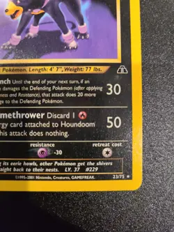 Pokemon TCG English Card Neo Discovery 1st edition Houndoom 23/75 Non-Holo Rare - Image 3