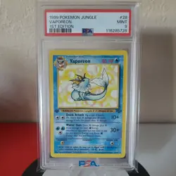 Jungle 1st Edition VAPOREON #28/64 PSA 9 NON-HOLO 1999 Pokemon Card Game - Image 1