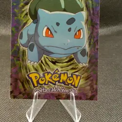 Bulbasaur 1999 Topps Pokemon Card #01 Blue Logo TV Animation Edition Series 1 - Image 3