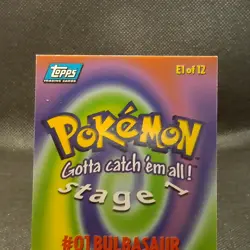 Bulbasaur 1999 Topps Pokemon Card #01 Blue Logo TV Animation Edition Series 1 - Image 5