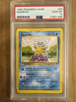 Squirtle 063/102 Base Set Unlimited Regular Pokemon WOTC PSA 10 - Image 1
