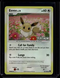 Pokemon TCG Eevee 62/100 Burger King Promo Platinum Reverse LP - Image 1