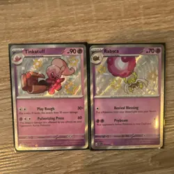 Pokemon TCG Tinkatuff & Rabsca Holo Scarlet & Violet Lot 2 Cards English - Image 1