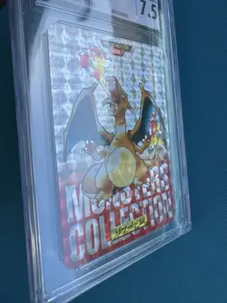 Japanese 1996 Charizard Prism Bandai Carddass Pokemon Pocket Monsters CGC 7.5 - Image 3
