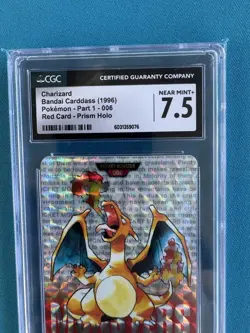 Japanese 1996 Charizard Prism Bandai Carddass Pokemon Pocket Monsters CGC 7.5 - Image 4