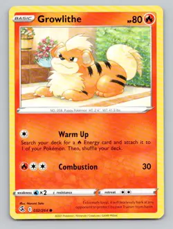 Growlithe #032/264 Common SWSH08: Fusion Strike Pokemon - Image 1
