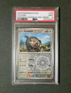 2023 POKEMON SVI EN-SCARLET & VIOLET POKEMON CENTER #155 LECHONK - PSA 9 MINT - Image 1