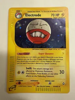 Pokemon TCG Electrode Aquapolis Holo Card H7/H32 Rare, MP - Image 1