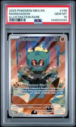 2025 POKEMON MEG EN-MEGA EVOLUTION ILLUSTRATION RARE #146 MARSHADOW PSA 10 - Image 1