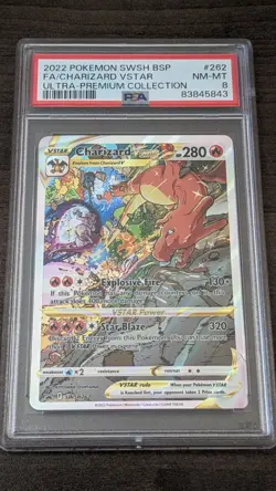 CHARIZARD VSTAR 2022 Pokemon #SWSH262 PSA 8 NM-MINT Ultra Prem. Coll. FULL ART - Image 1