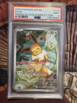 2023 POKEMON SVP EN BSP #173 EEVEE PRISMATIC EVOLUTIONS POKEMON CENTER ETB PSA 9 - Image 1