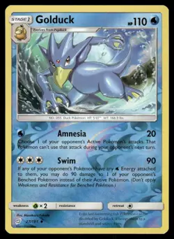 Pokemon Cards Golduck 27/181 Reverse Holo Team Up Sun & Moon NM - Image 1