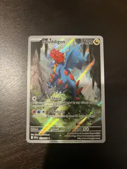 Pokemon TCG Druddigon 151/086 Sv: White Flare Holo Card Illustration Rare IR NM - Image 1