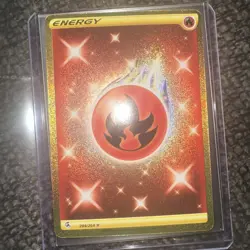 Fire Energy 284/264 SWSH08: Fusion Strike Gold Secret Rare Pokemon Card - Image 1
