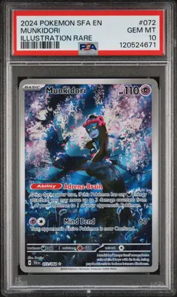 Pokemon PSA 10 GEM MINT Munkidori 072/064 Shrouded Fable Illustration Rare - Image 1