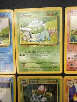 Base set Pokemon 6-Card Lot - Charmander/Bulbasaur/Squirtle - LP/MP - Image 5
