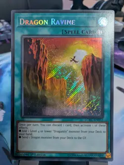YuGiOh! Dragon Ravine LCKC-EN072 Secret Rare 1st Ed - Image 1