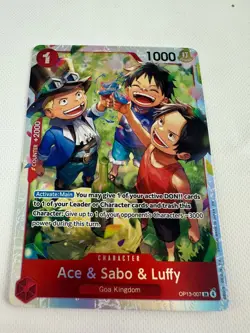 Namco One Piece CCG Ace & Sabo & Luffy OP13-007 Carrying on His Will Foil SR - Image 1