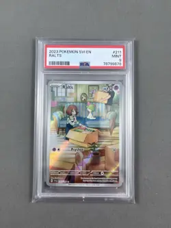 Pokemon TCG Ralts Scarlet & Violet Base Set Holo Illustration Card 211/198 PSA 9 - Image 1